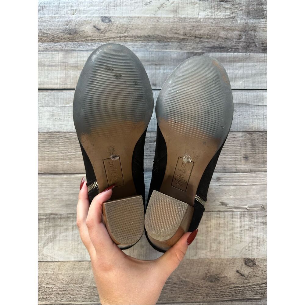 Style & Co. Jamila Suede Black Ankle Booties | 10M - Picture 6 of 7